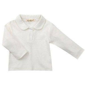 COPY - BABY GIRL COLLAR WHITE PULLOVER T-SHIRT